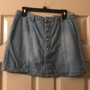 Button Up Denim Skirt